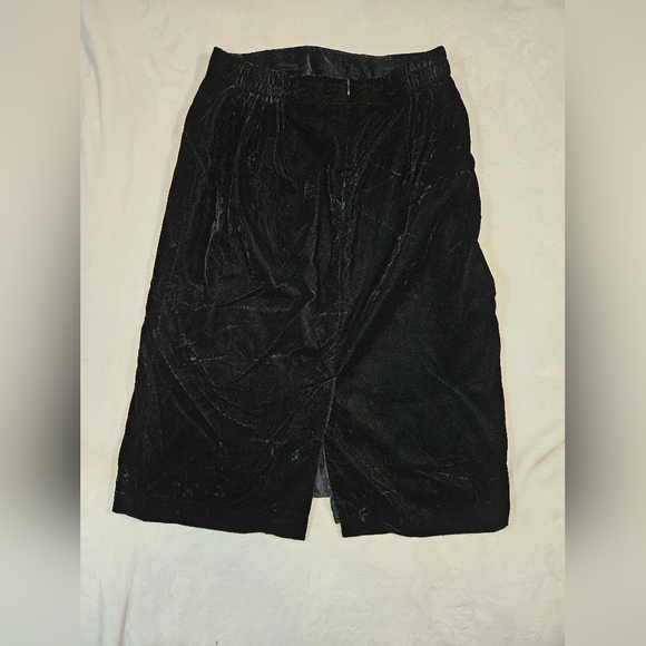 Vintage Potomac Collection Womens 14 Black Velvet A-line Midi Skirt - Picture 4 of 5